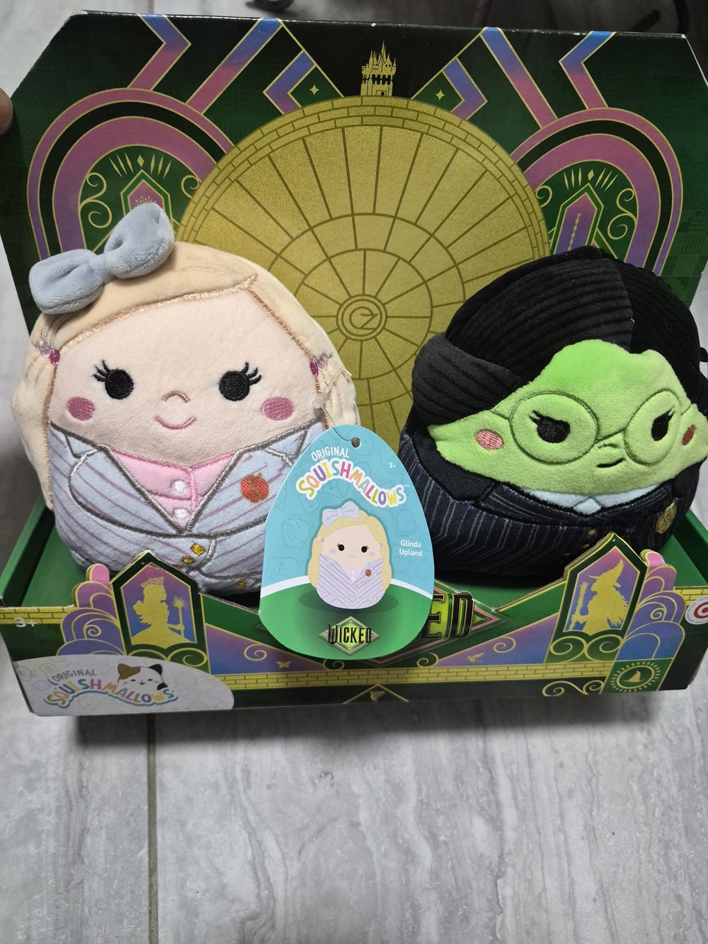 Original Squishmallows Wicked Elphaba & Glinda Plush 2-PC Set - Green & Cream